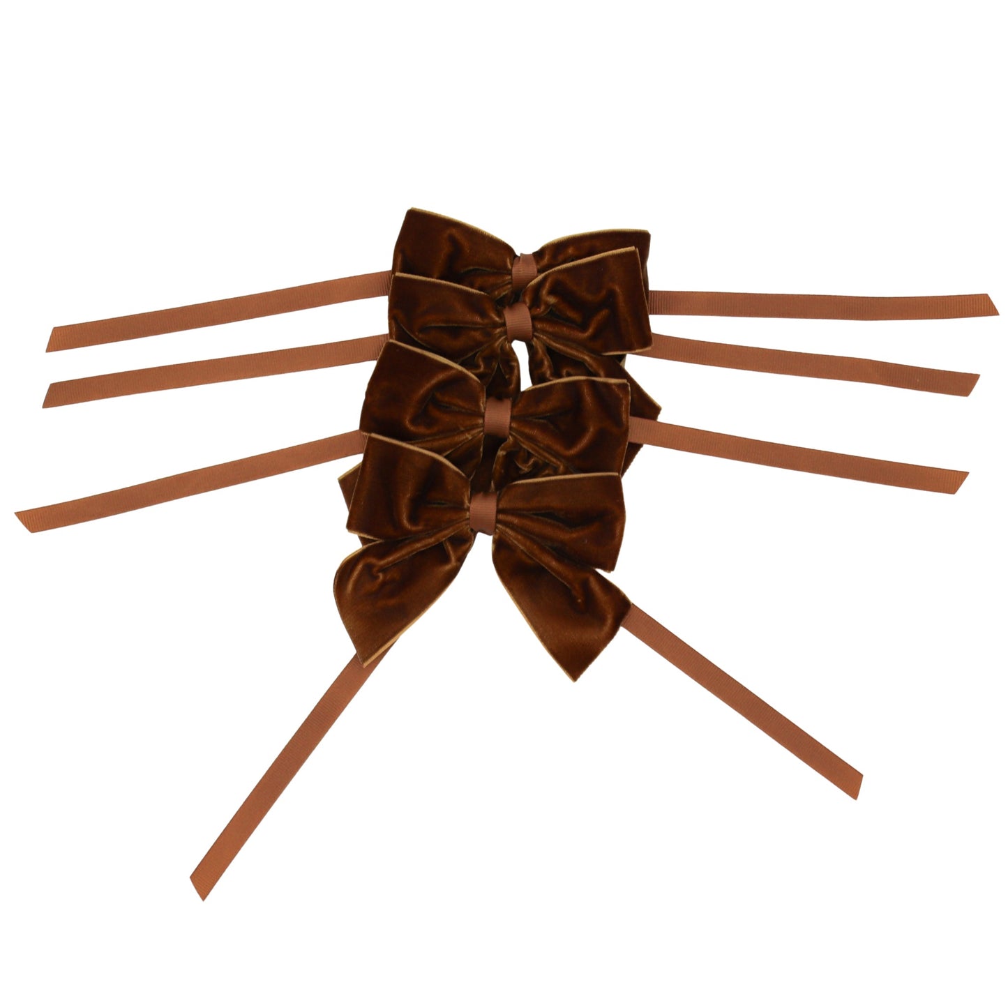 Chocolate Mini Velvet Napkin Bow Tie - Set of 6