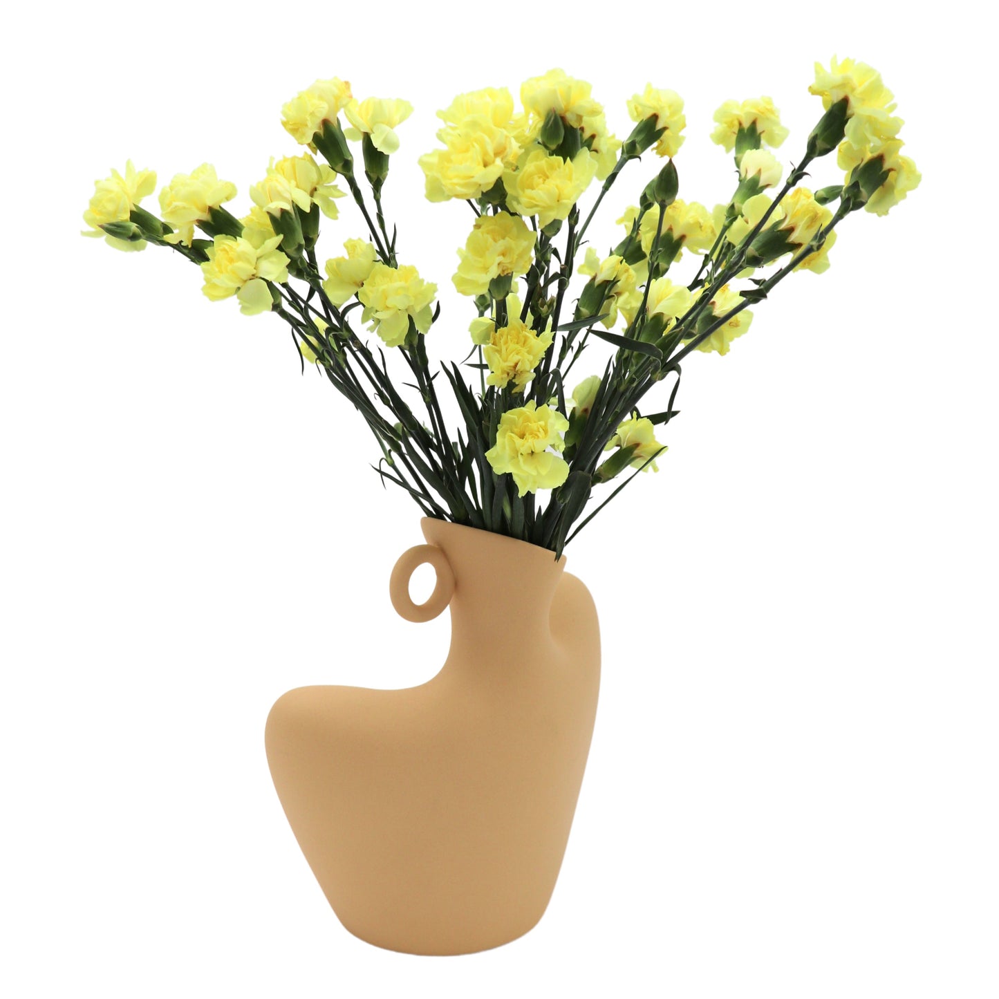 Cream Handle Muse Vase