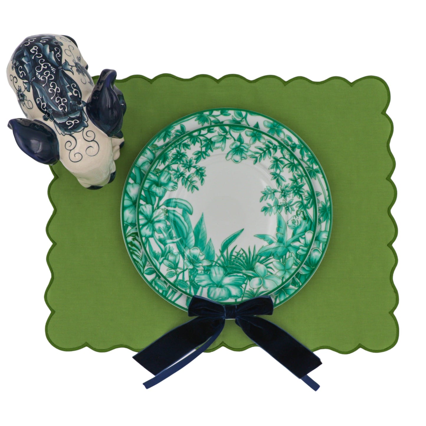 Blue Velvet Napkin Bow Tie - Set of 6