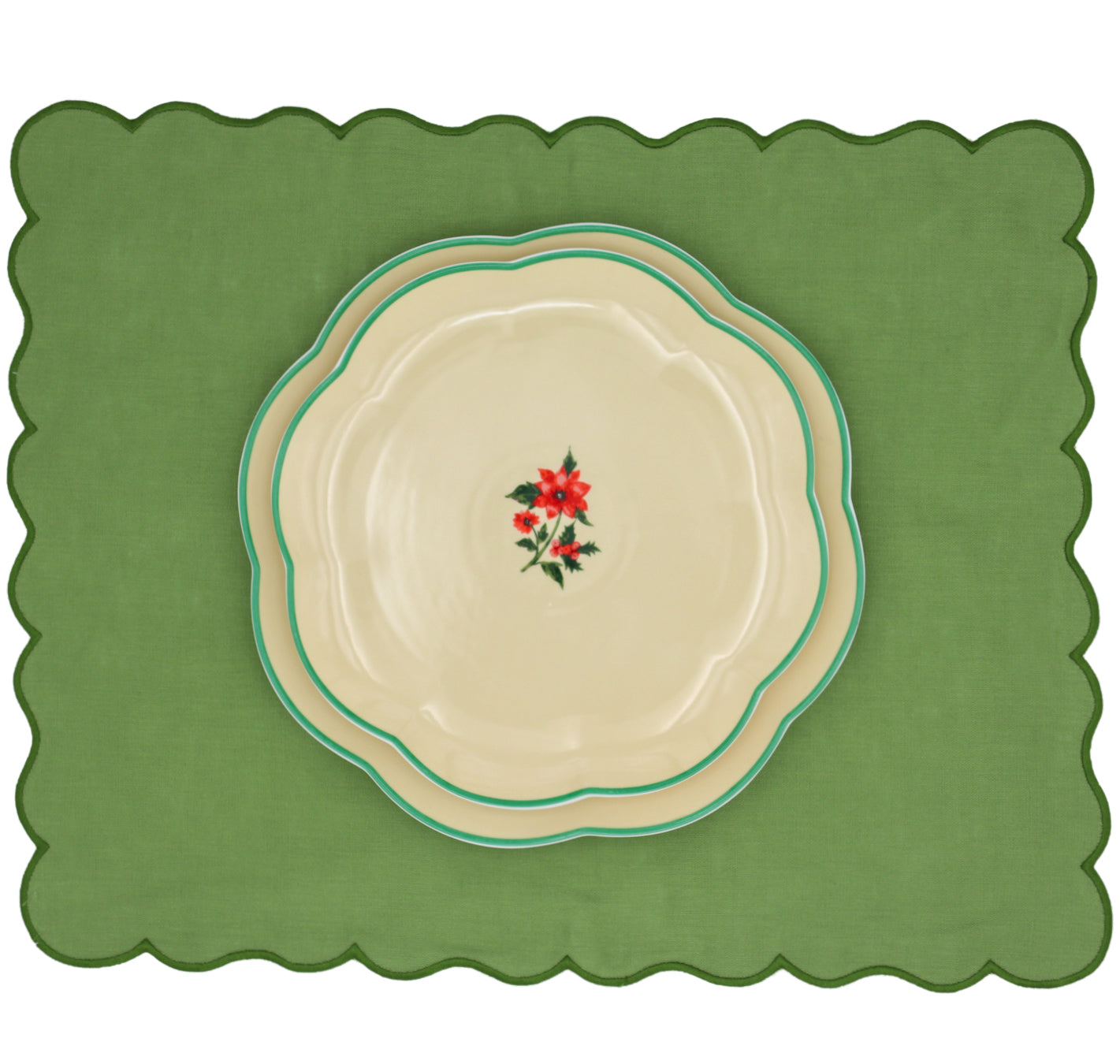 Fabled Flora Scalloped Dinner Plate - Case of 12 Plates