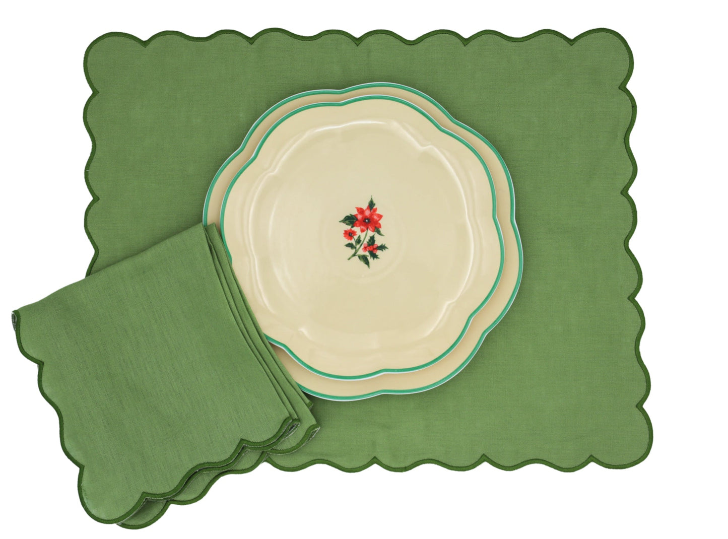 Fabled Flora Scalloped Dinner Plate - Case of 12 Plates
