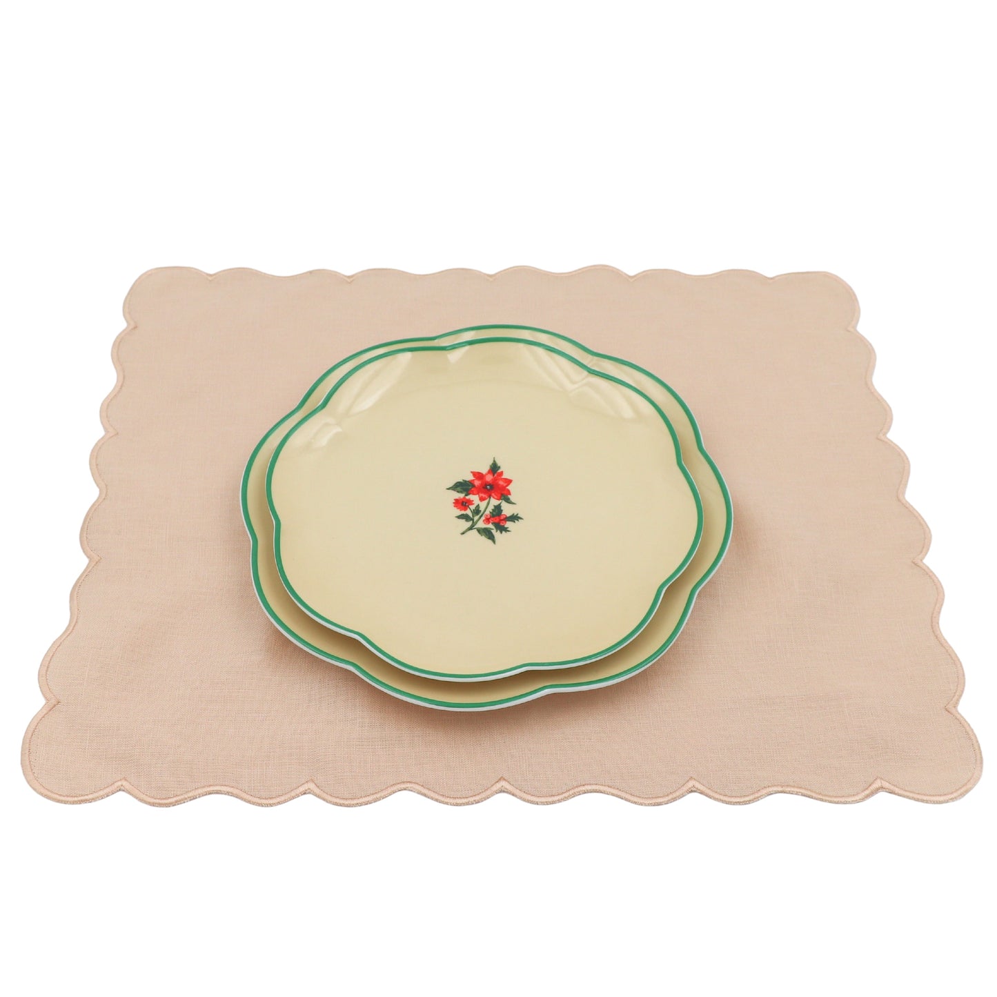 Fabled Flora Scalloped Dinner Plate - Set of 4