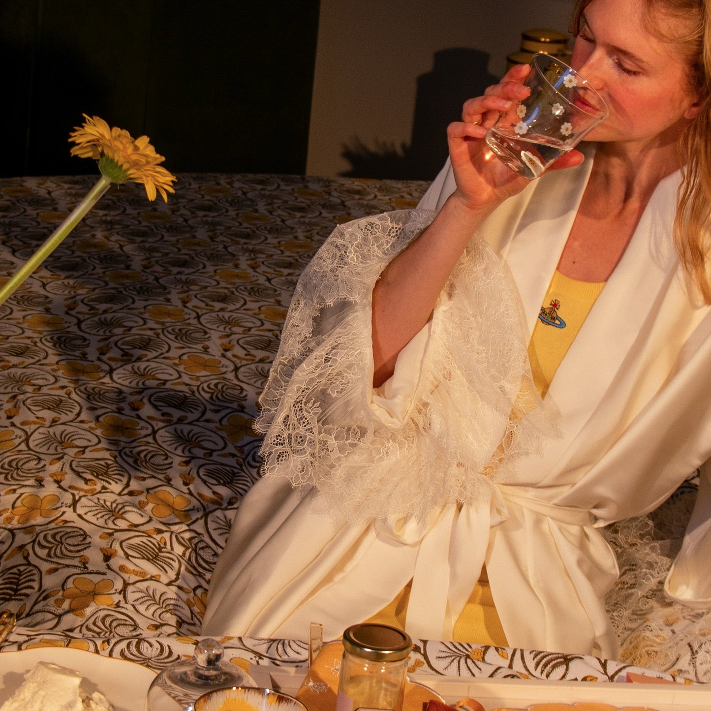 Hand-Painted 60's Daisy Fields Tumbler - Set of 6