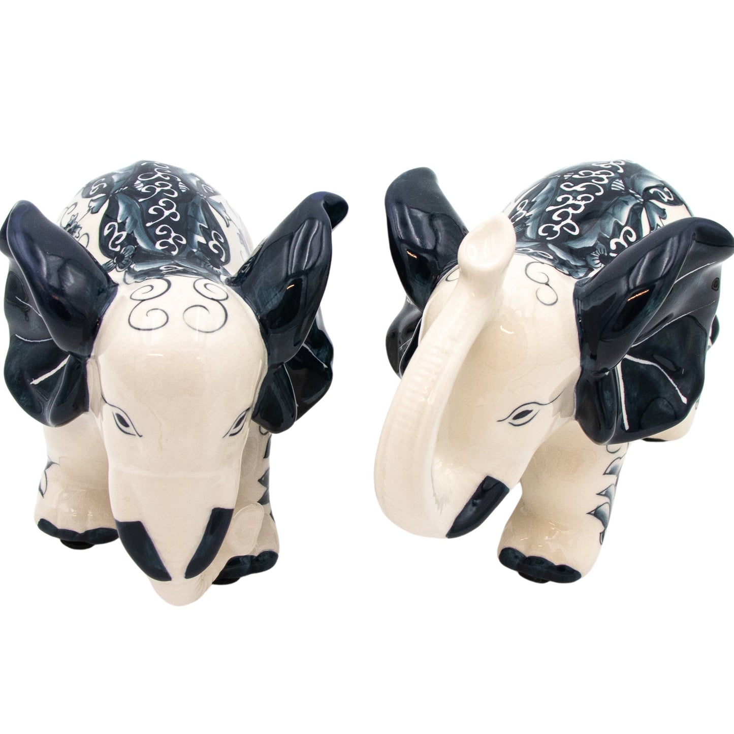 Hand-painted Embera and Nyala Elephants - Pair