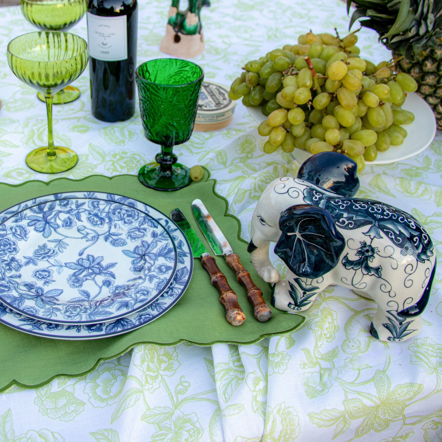 Hand-painted Embera and Nyala Elephants - Pair