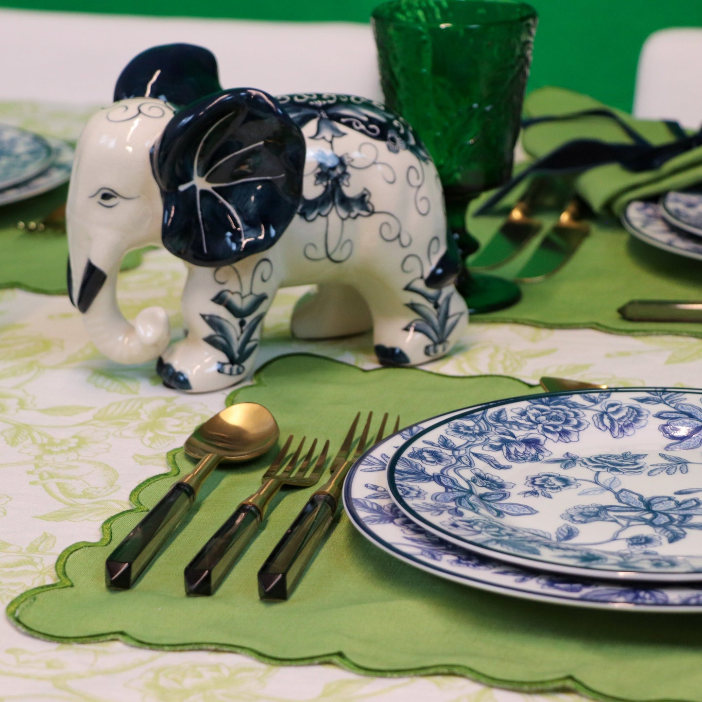 Hand-painted Embera and Nyala Elephants - Pair