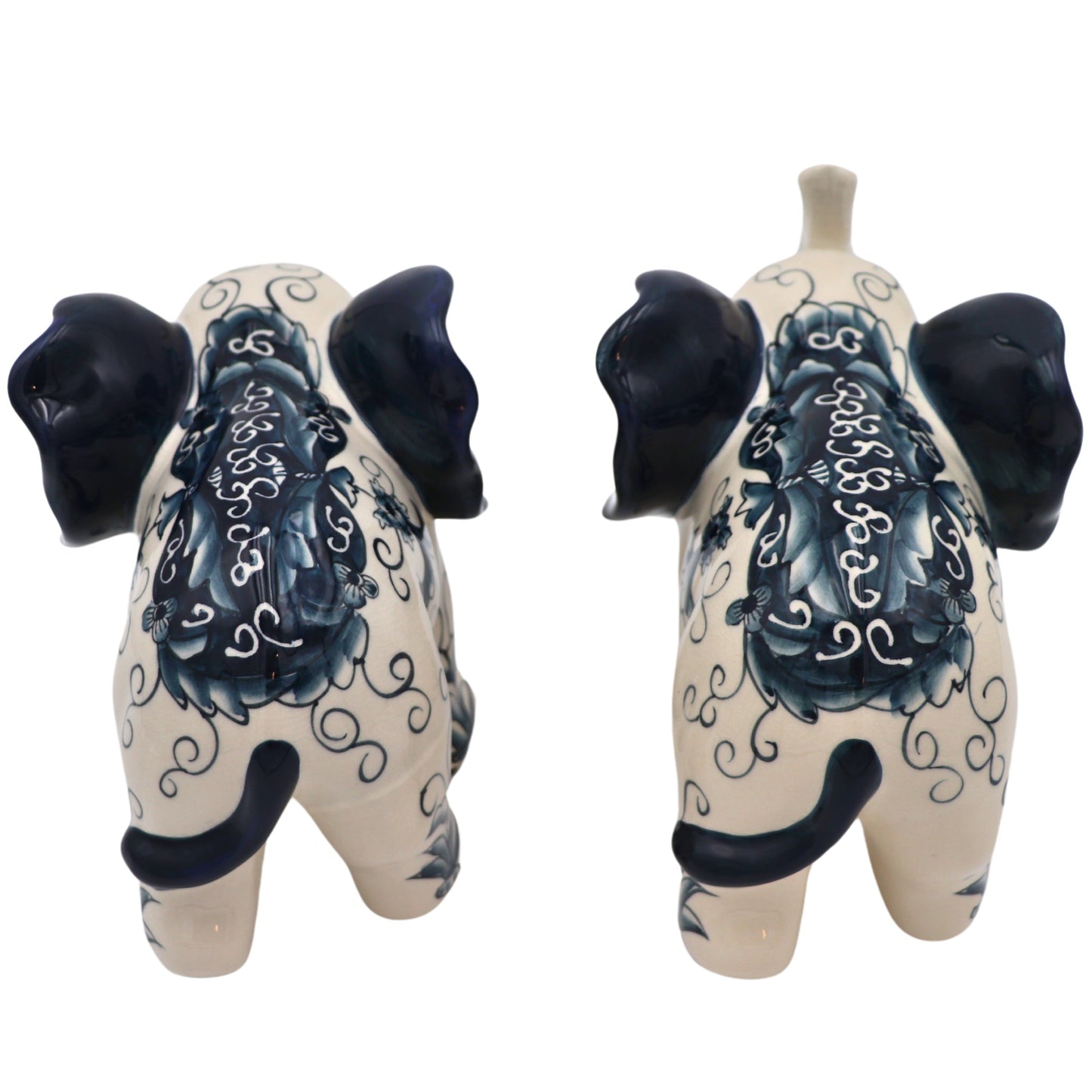 Hand-painted Embera and Nyala Elephants - Pair