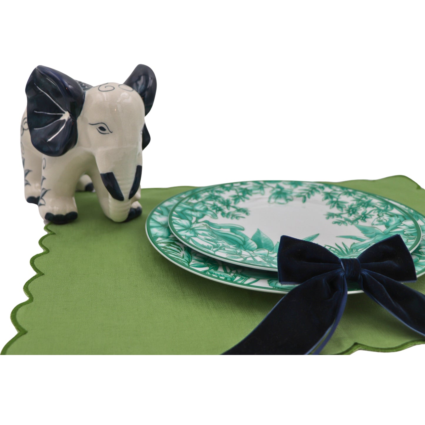 Blue Velvet Napkin Bow Tie - Set of 6