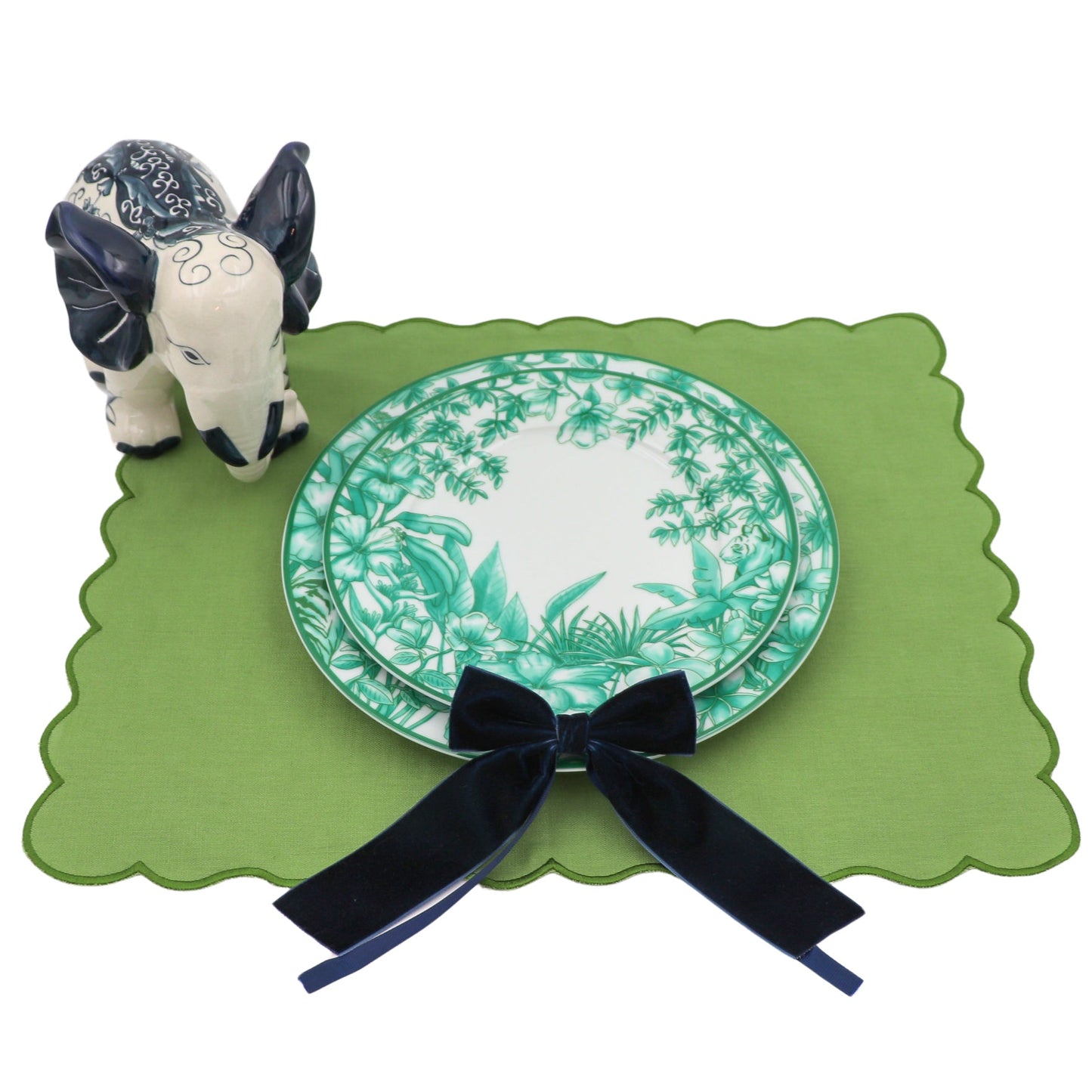 Blue Velvet Napkin Bow Tie - Set of 6