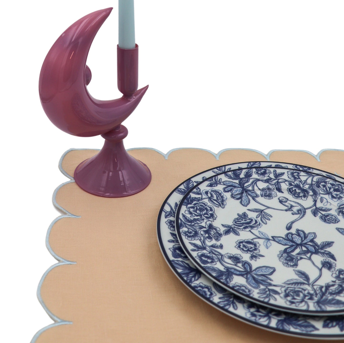 Lilac Crescent Moon Candle Holder - Pair