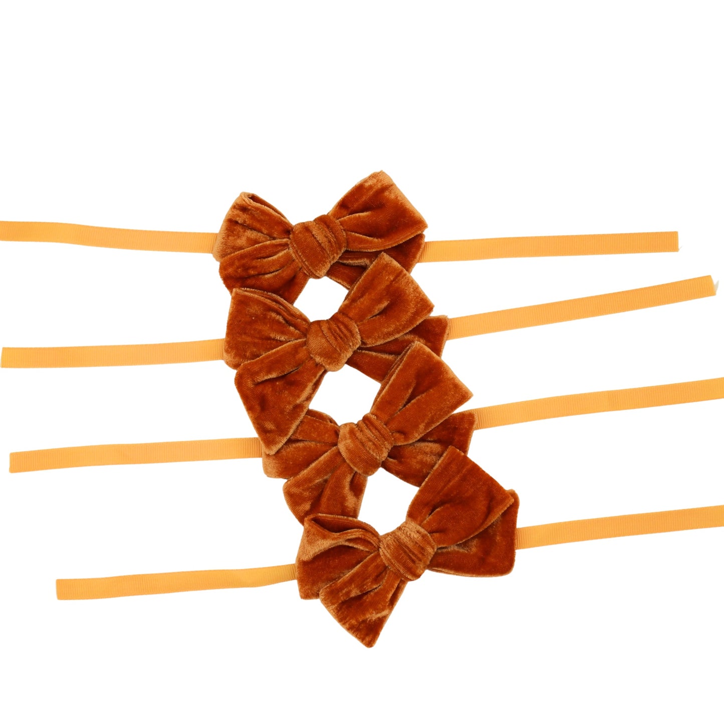 Mustard Velvet Napkin Bow Tie - Set of 6