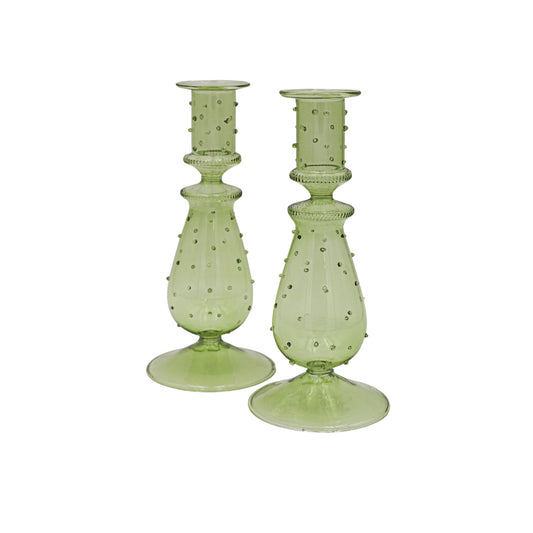 Olive Grove Dotty Candle Holder - Pair