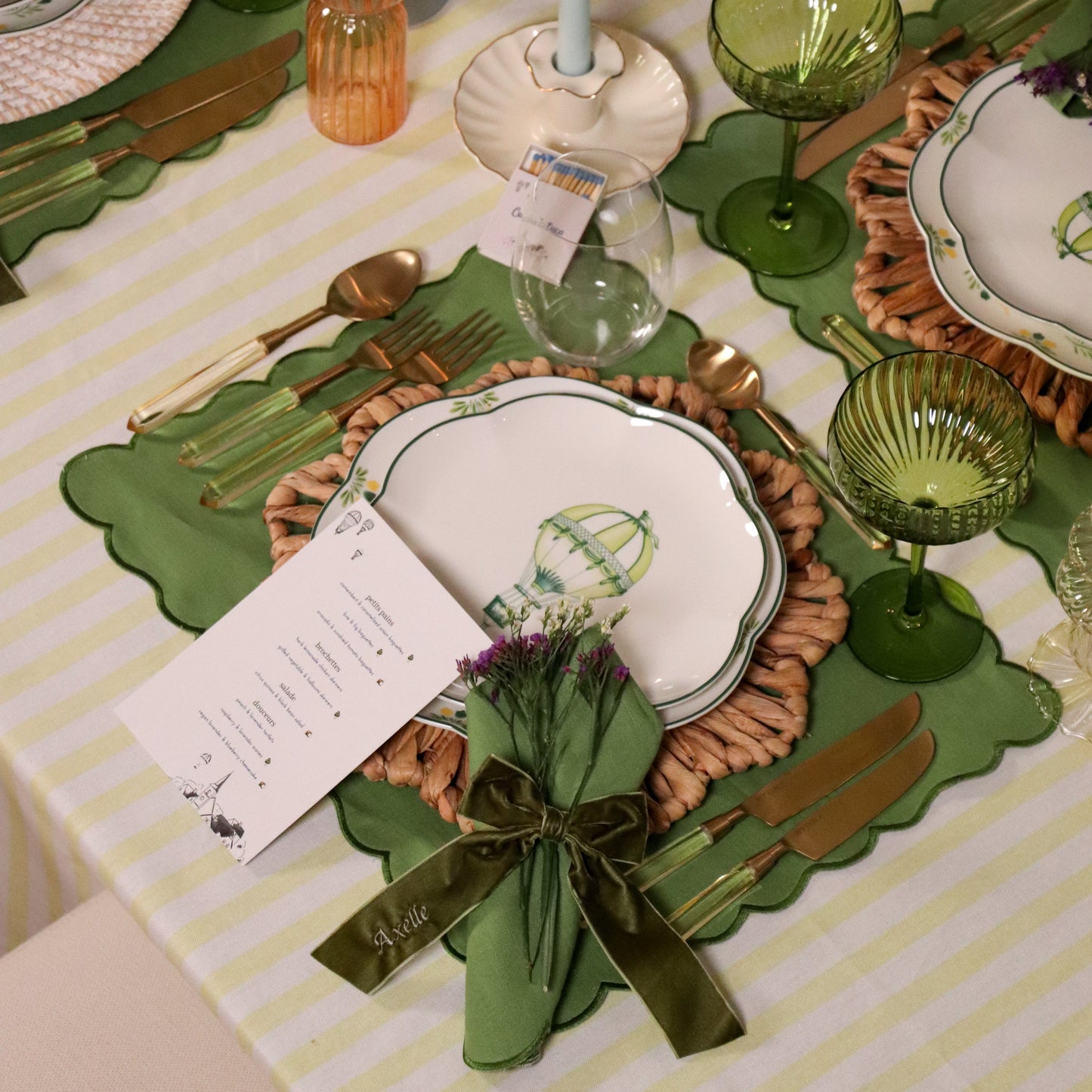 PERSONALIZE IT - Large Forest Green Velvet Napkin Bow Tie