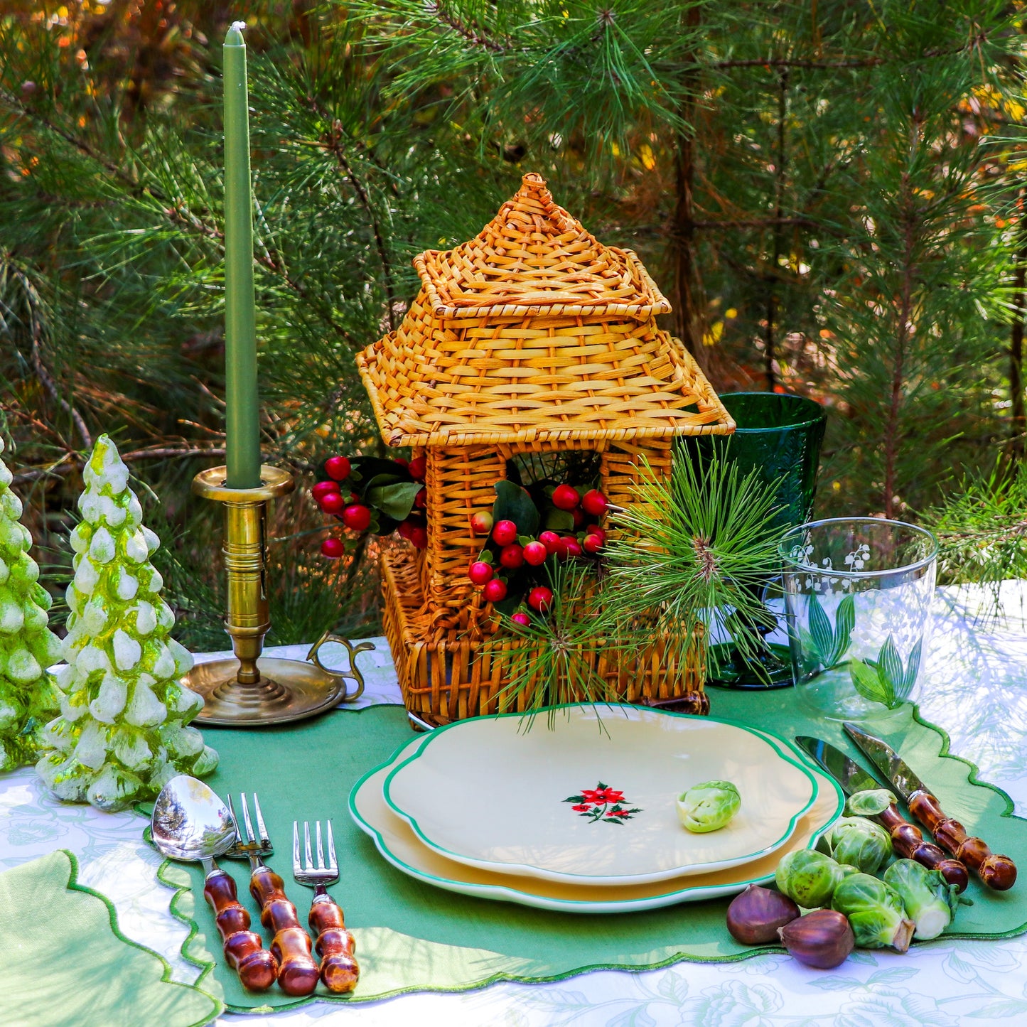 Extra Tall Pine Green Taper Candle, 1 Case of 50 Candles (4 in each pack)