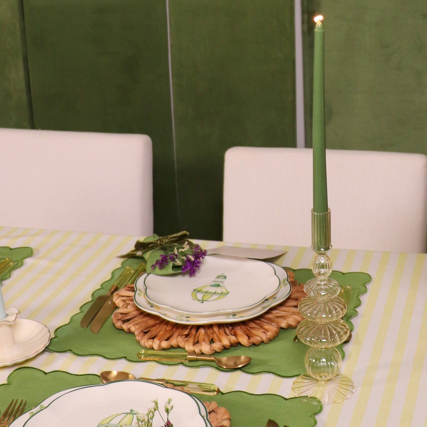 Extra Tall Pine Green Taper Candle, 1 Case of 50 Candles (4 in each pack)