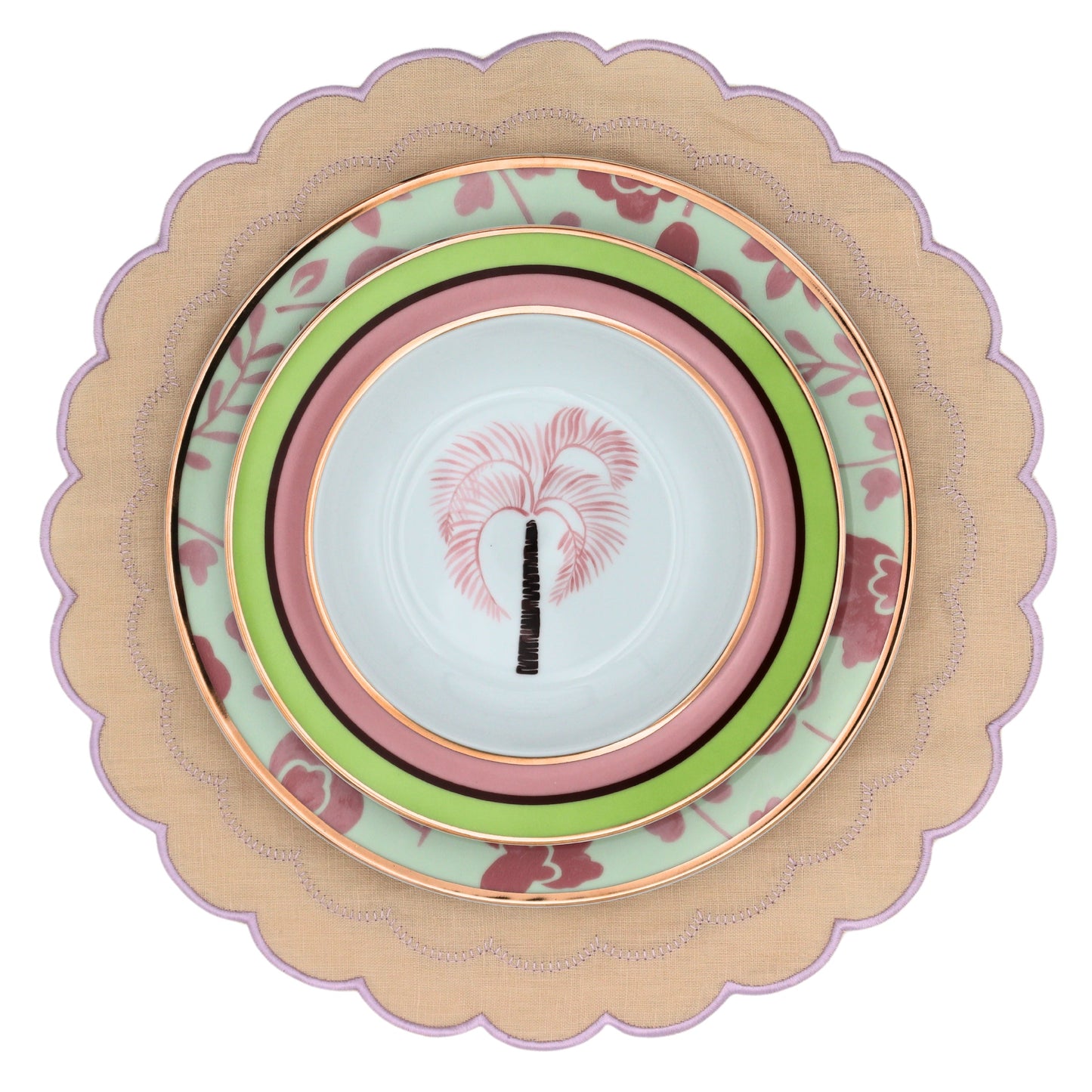 Pistachio & Lychee Leaf Dinner Plate - Set of 4