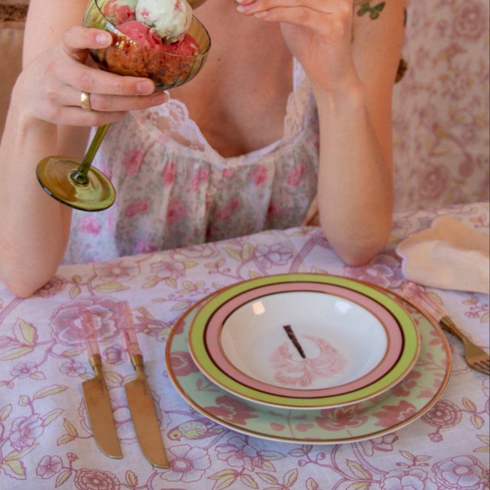 Pistachio & Lychee Palm Soup Bowl - Set of 4