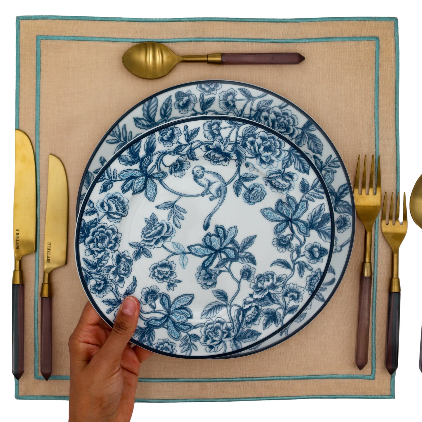 Tidal Blue Square Placemat - Set of 2