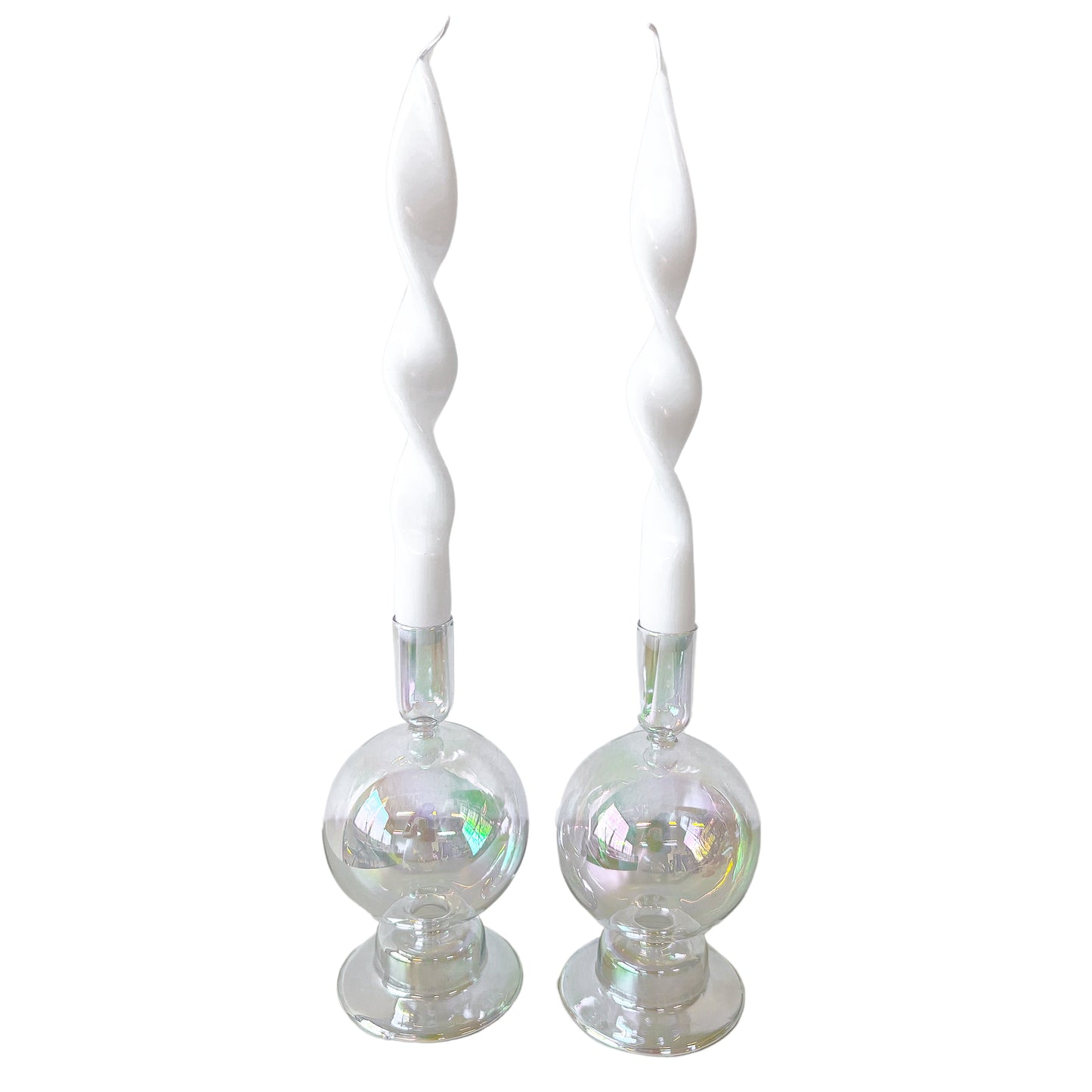 White Cotton Swirl Candle - (Pair) - Pack of 10
