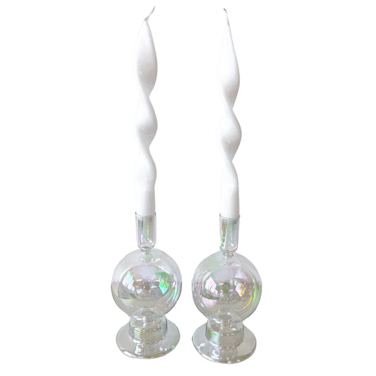 White Cotton Swirl Candle - (Pair) - Pack of 10