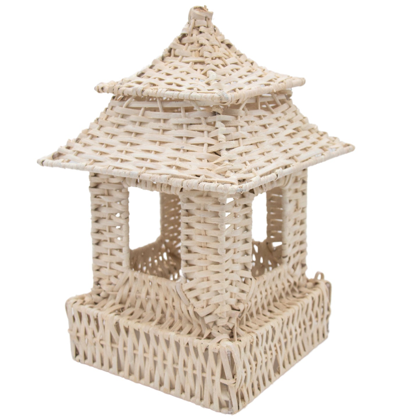 White Rattan Pagoda Set - Pair of Large