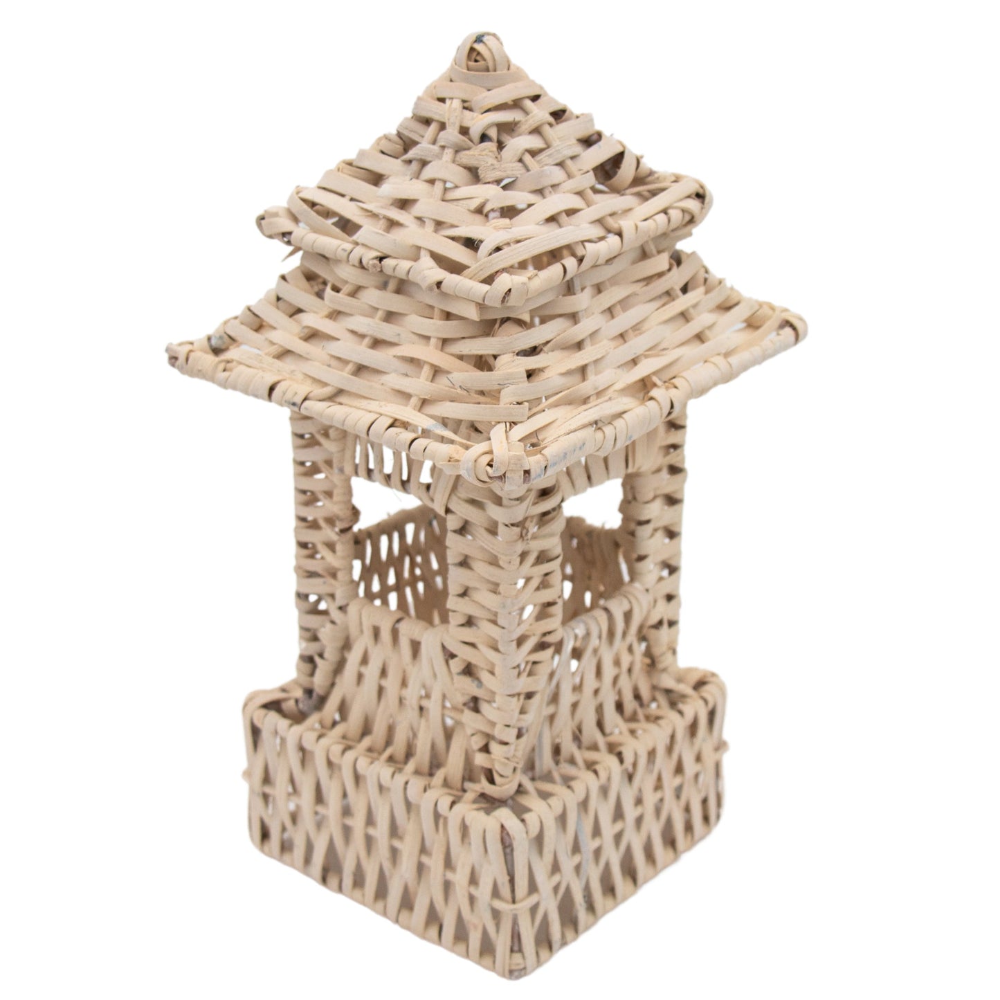 White Rattan Pagoda Set - Pair of Large